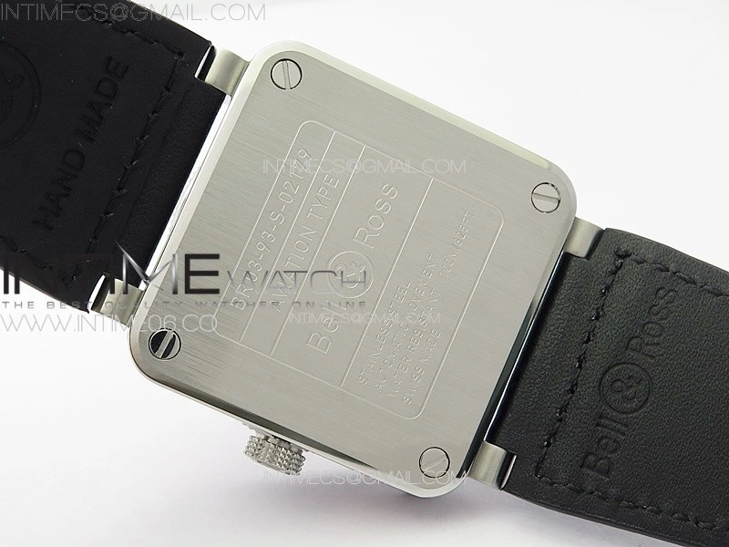 BR03-93 GMT SS B12 Black Dial on Black Leather Strap A2836 V2
