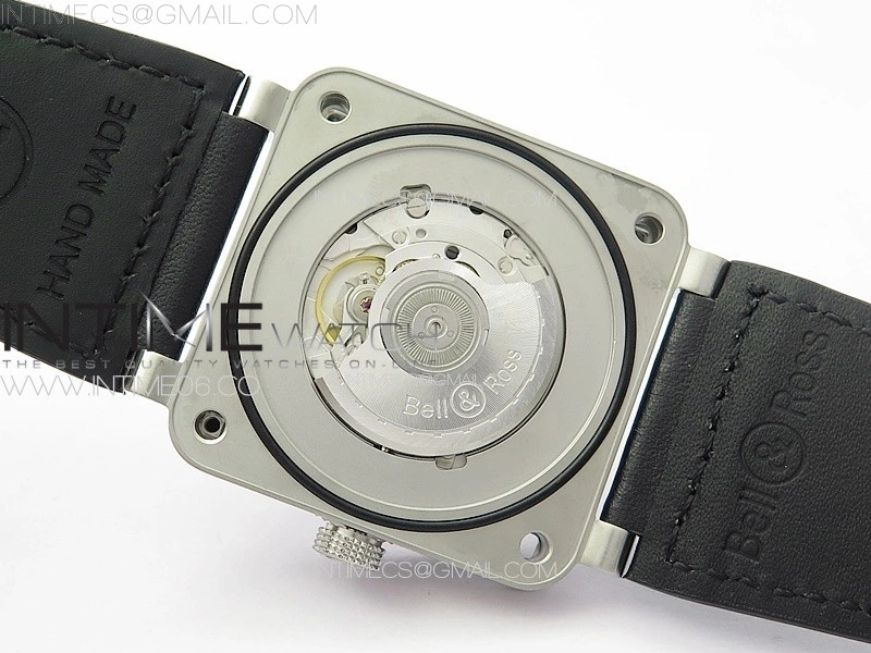 BR03-93 GMT SS B12 Black Dial on Black Leather Strap A2836 V2