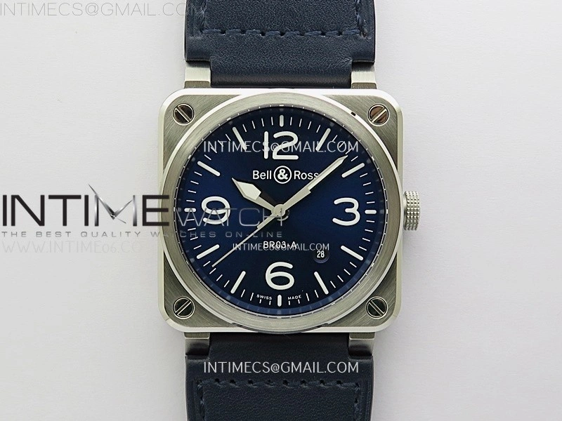 BR03A 41mm SS B12 Best Edition Blue Dial on Blue Leather Strap MIYOTA 9015