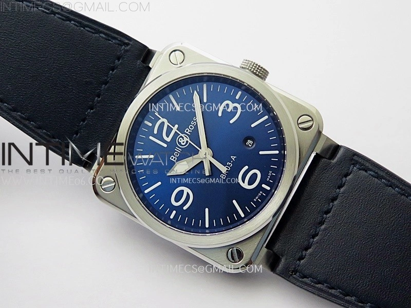 BR03A 41mm SS B12 Best Edition Blue Dial on Blue Leather Strap MIYOTA 9015