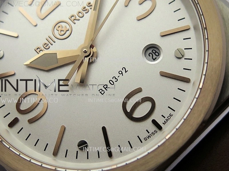 BR03A 41mm SS RG B12 Best Edition White Dial on Brown Leather Strap MIYOTA 9015