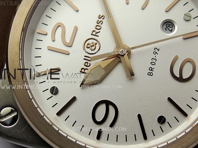 BR03A 41mm SS RG B12 Best Edition White Dial on Brown Leather Strap MIYOTA 9015