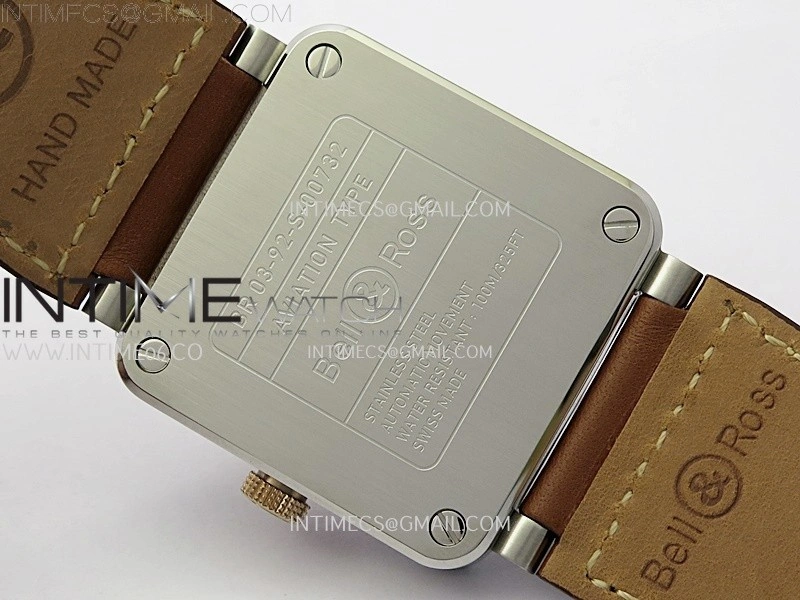 BR03A 41mm SS RG B12 Best Edition White Dial on Brown Leather Strap MIYOTA 9015