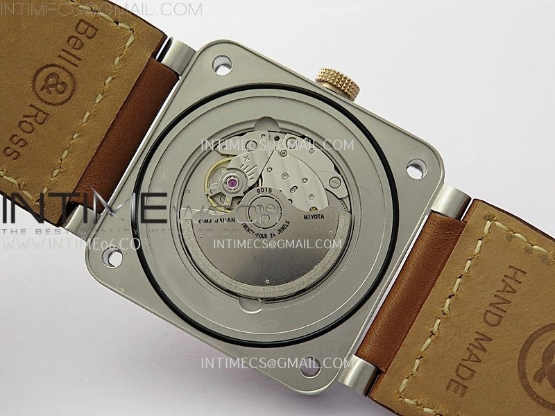 BR03A 41mm SS RG B12 Best Edition White Dial on Brown Leather Strap MIYOTA 9015