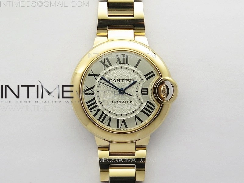 Ballon Bleu 33mm RG 3KF 1:1 Best Edition White Textured Dial on SS Bracelet A076