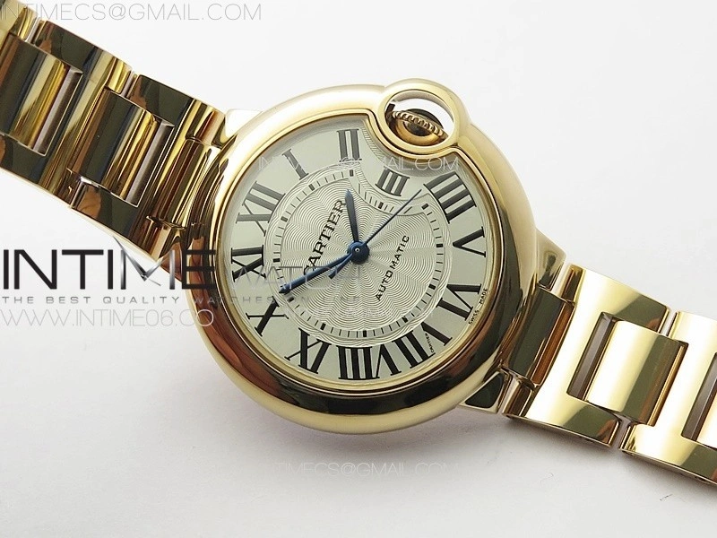 Ballon Bleu 33mm RG 3KF 1:1 Best Edition White Textured Dial on SS Bracelet A076