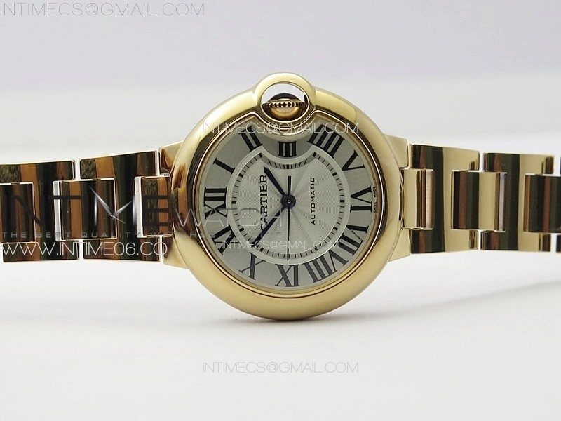 Ballon Bleu 33mm RG 3KF 1:1 Best Edition White Textured Dial on SS Bracelet A076