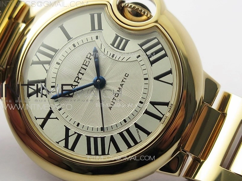 Ballon Bleu 33mm RG 3KF 1:1 Best Edition White Textured Dial on SS Bracelet A076