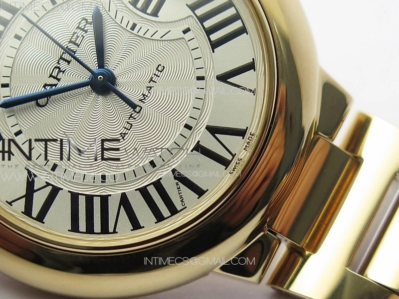 Ballon Bleu 33mm RG 3KF 1:1 Best Edition White Textured Dial on SS Bracelet A076