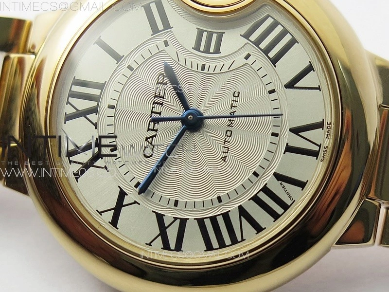 Ballon Bleu 33mm RG 3KF 1:1 Best Edition White Textured Dial on SS Bracelet A076