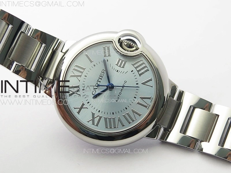 Ballon Bleu 33mm SS 3KF 1:1 Best Edition Ice Blue Dial on SS Bracelet A076