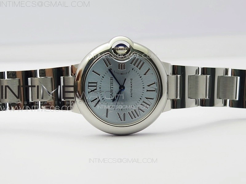 Ballon Bleu 33mm SS 3KF 1:1 Best Edition Ice Blue Dial on SS Bracelet A076
