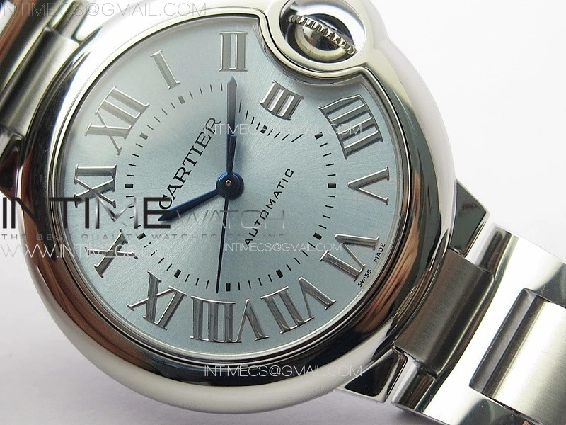 Ballon Bleu 33mm SS 3KF 1:1 Best Edition Ice Blue Dial on SS Bracelet A076