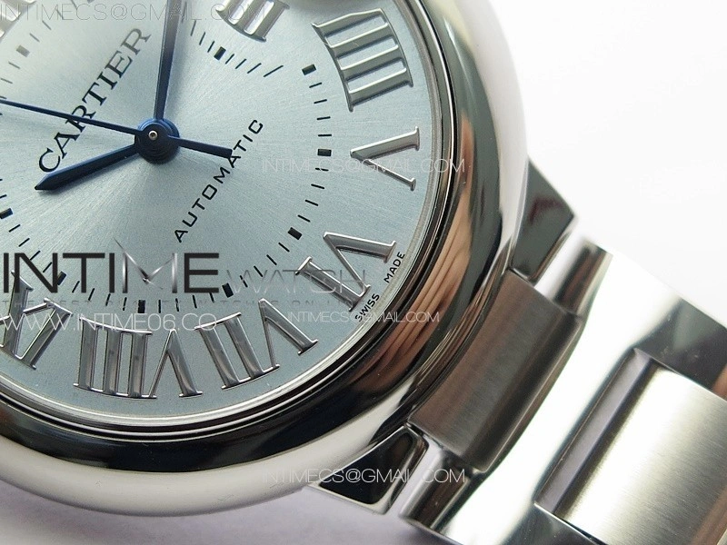 Ballon Bleu 33mm SS 3KF 1:1 Best Edition Ice Blue Dial on SS Bracelet A076