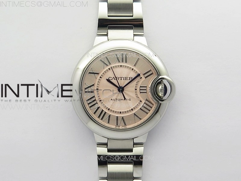 Ballon Bleu 33mm SS 3KF 1:1 Best Edition Pink Textured Dial on SS Bracelet A076