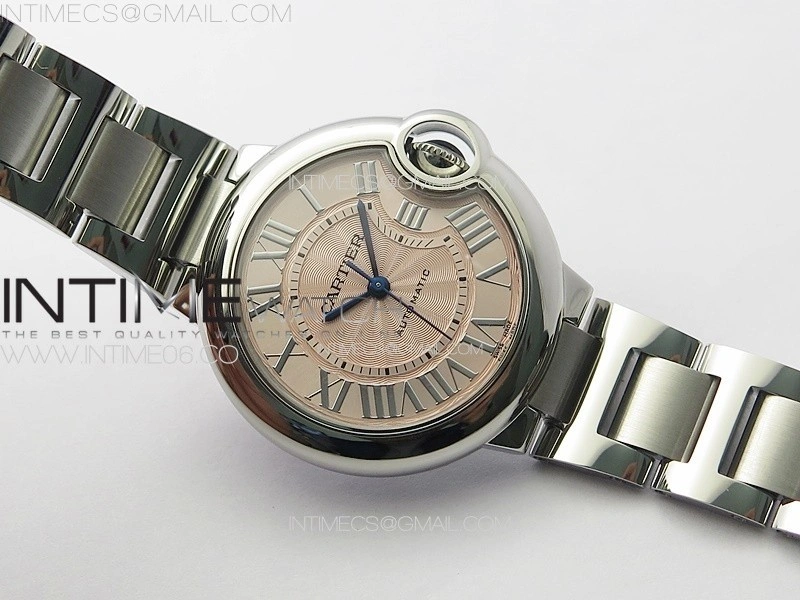 Ballon Bleu 33mm SS 3KF 1:1 Best Edition Pink Textured Dial on SS Bracelet A076