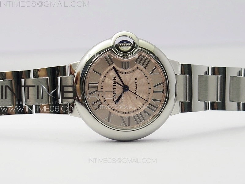 Ballon Bleu 33mm SS 3KF 1:1 Best Edition Pink Textured Dial on SS Bracelet A076