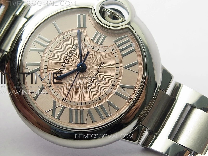 Ballon Bleu 33mm SS 3KF 1:1 Best Edition Pink Textured Dial on SS Bracelet A076