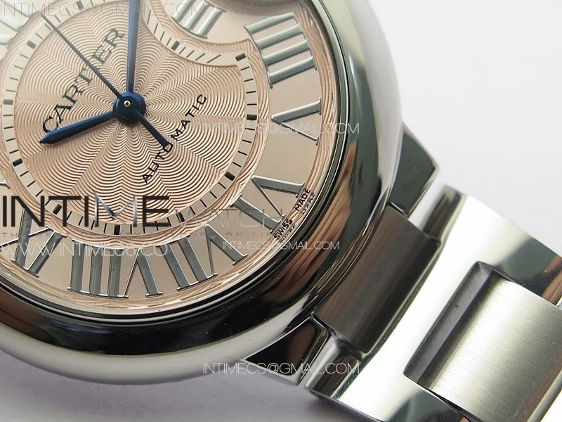 Ballon Bleu 33mm SS 3KF 1:1 Best Edition Pink Textured Dial on SS Bracelet A076