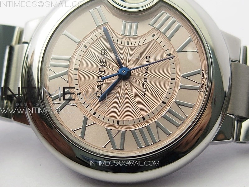 Ballon Bleu 33mm SS 3KF 1:1 Best Edition Pink Textured Dial on SS Bracelet A076