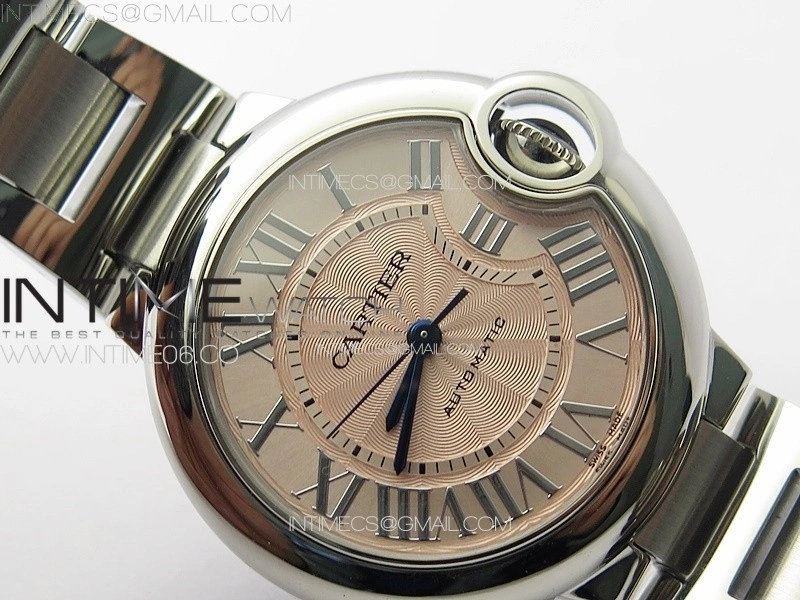 Ballon Bleu 33mm SS 3KF 1:1 Best Edition Pink Textured Dial on SS Bracelet A076