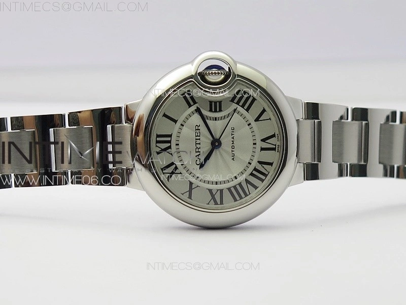 Ballon Bleu 33mm SS 3KF 1:1 Best Edition White Textured Dial on SS Bracelet A076