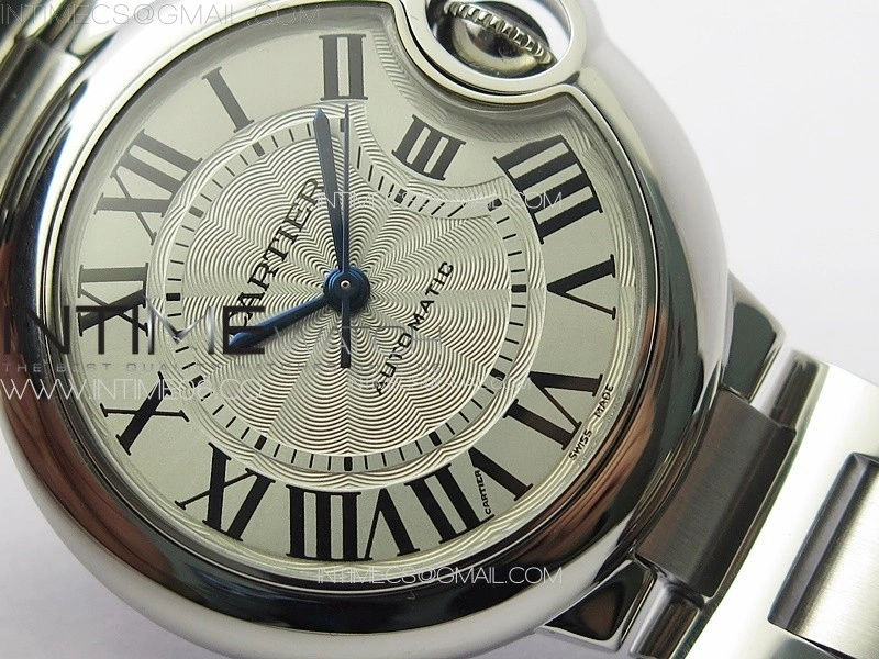 Ballon Bleu 33mm SS 3KF 1:1 Best Edition White Textured Dial on SS Bracelet A076