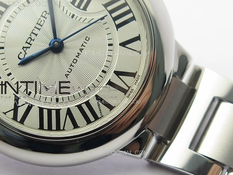 Ballon Bleu 33mm SS 3KF 1:1 Best Edition White Textured Dial on SS Bracelet A076