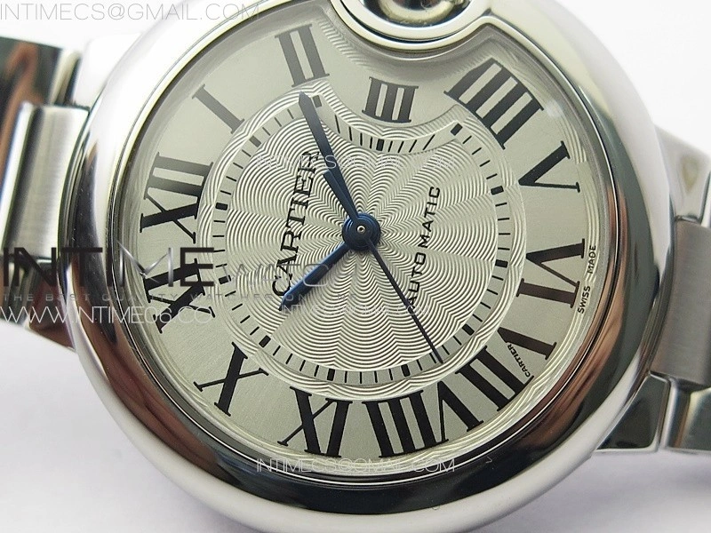 Ballon Bleu 33mm SS 3KF 1:1 Best Edition White Textured Dial on SS Bracelet A076