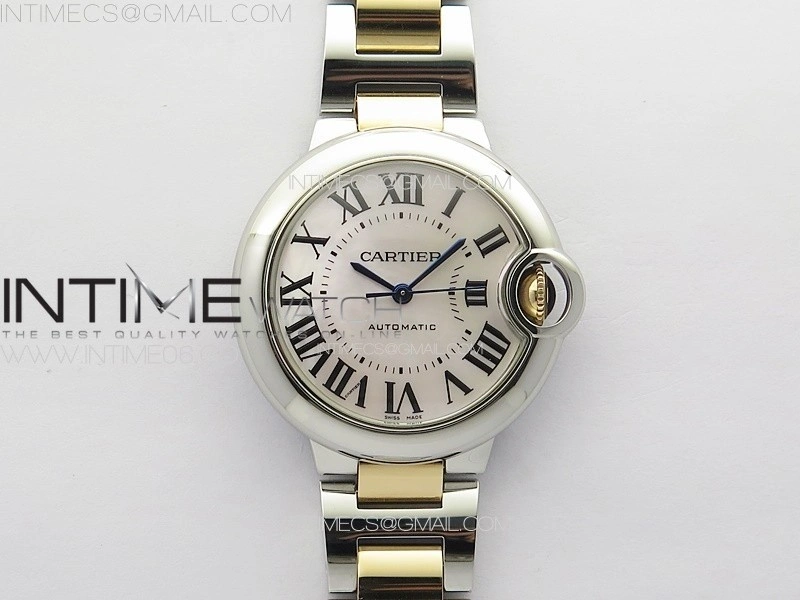 Ballon Bleu 33mm SS RG 3KF 1:1 Best Edition White MOP Dial on SS Bracelet A076