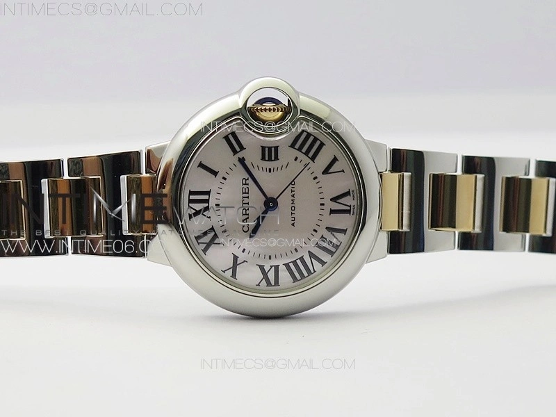 Ballon Bleu 33mm SS RG 3KF 1:1 Best Edition White MOP Dial on SS Bracelet A076