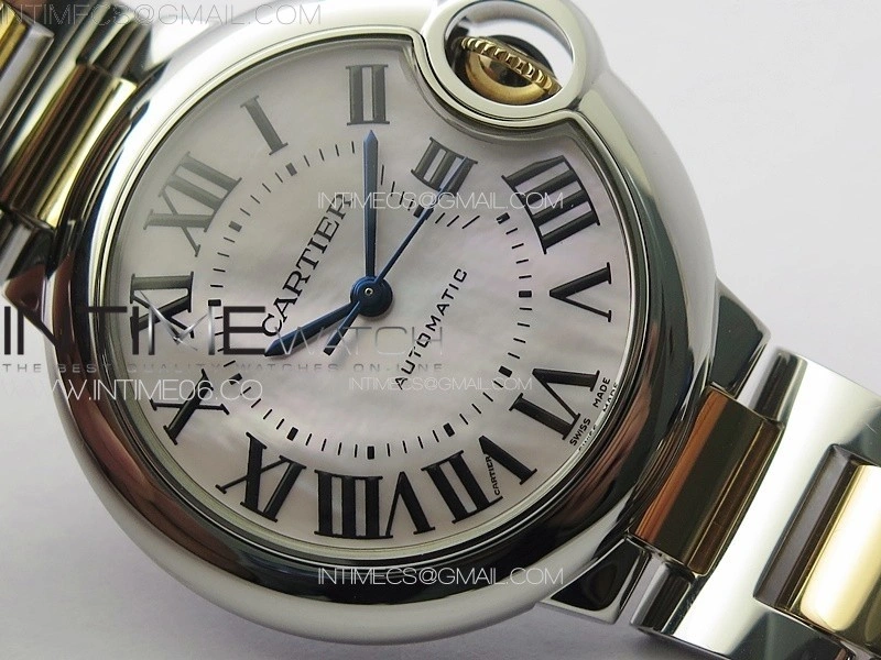 Ballon Bleu 33mm SS RG 3KF 1:1 Best Edition White MOP Dial on SS Bracelet A076