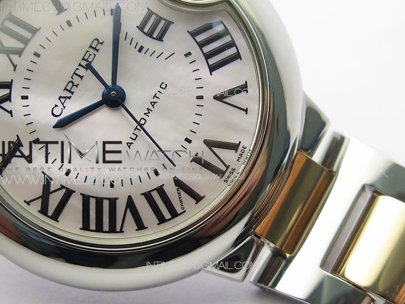 Ballon Bleu 33mm SS RG 3KF 1:1 Best Edition White MOP Dial on SS Bracelet A076