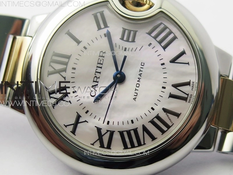 Ballon Bleu 33mm SS RG 3KF 1:1 Best Edition White MOP Dial on SS Bracelet A076