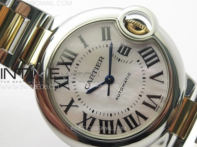 Ballon Bleu 33mm SS RG 3KF 1:1 Best Edition White MOP Dial on SS Bracelet A076