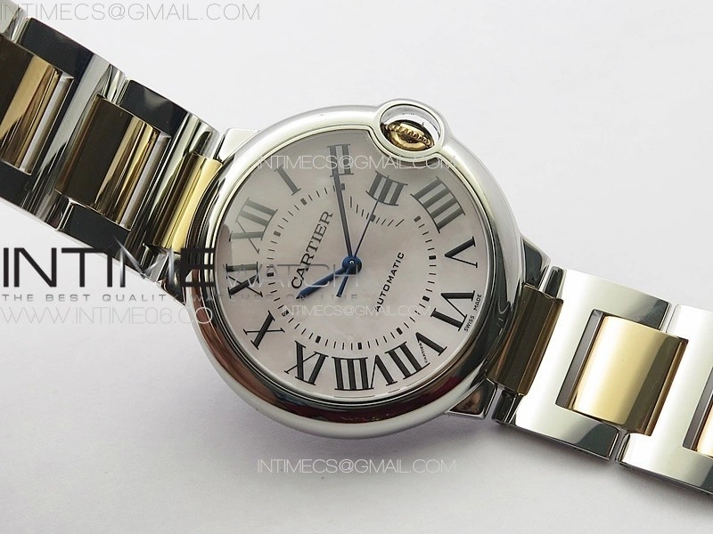 Ballon Bleu 33mm SS RG 3KF 1:1 Best Edition White MOP Dial on SS Bracelet A076