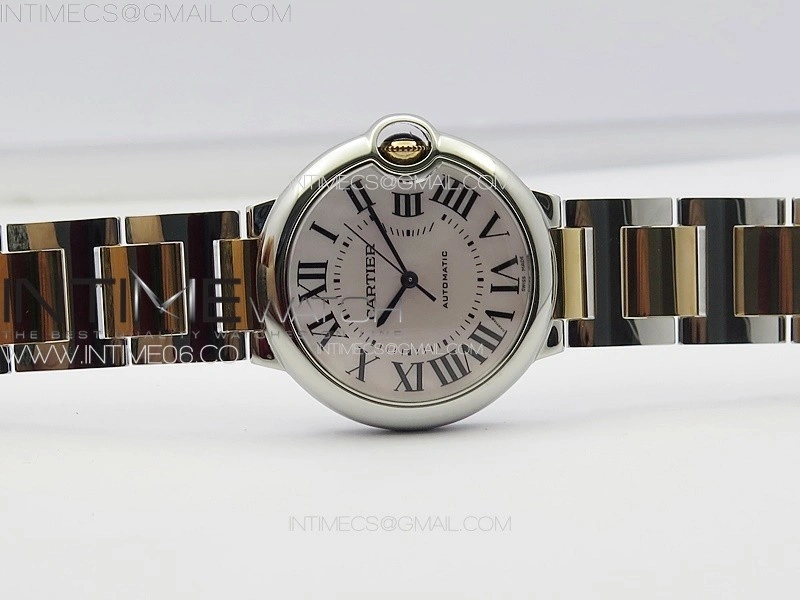 Ballon Bleu 33mm SS RG 3KF 1:1 Best Edition White MOP Dial on SS Bracelet A076