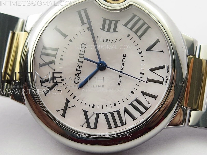 Ballon Bleu 33mm SS RG 3KF 1:1 Best Edition White MOP Dial on SS Bracelet A076
