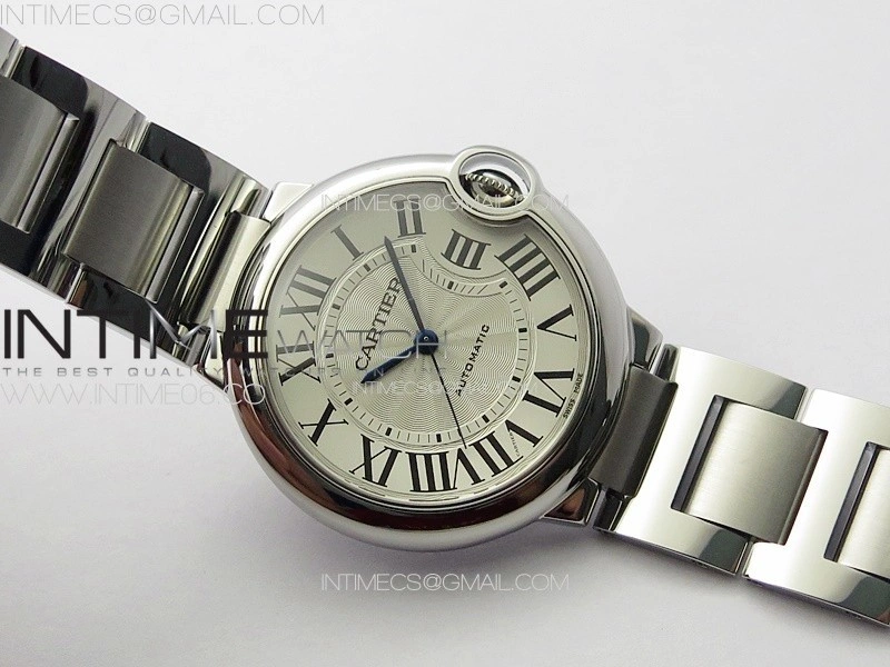 Ballon Bleu 36mm SS 3KF 1:1 Best Edition White Textured Dial on SS Bracelet A076