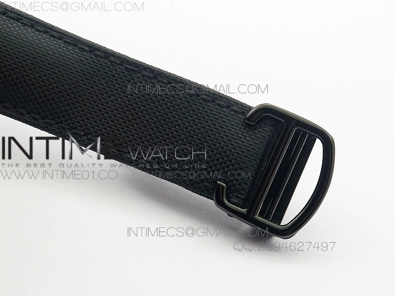 Ballon Bleu 42mm DLC Best Edition Black Dial on Black Nylon Leather Strap A2824