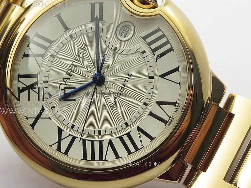 Ballon Bleu 42mm RG 3KF 1:1 Best Edition White Texture Dial on SS Bracelet A2824