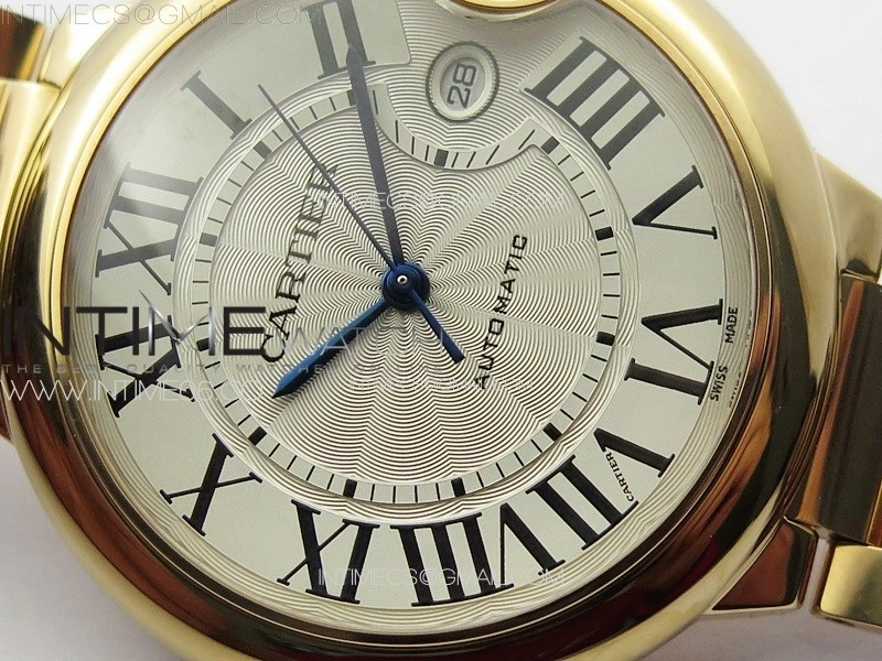 Ballon Bleu 42mm RG 3KF 1:1 Best Edition White Texture Dial on SS Bracelet A2824