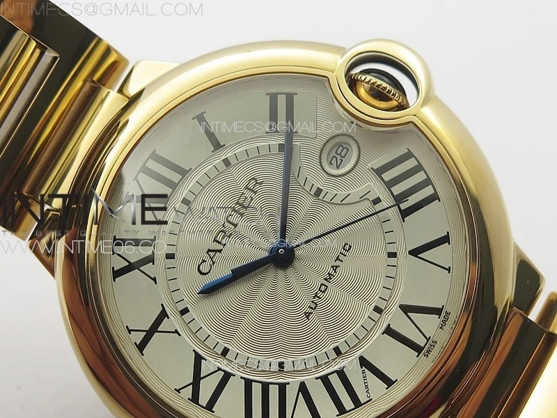 Ballon Bleu 42mm RG 3KF 1:1 Best Edition White Texture Dial on SS Bracelet A2824