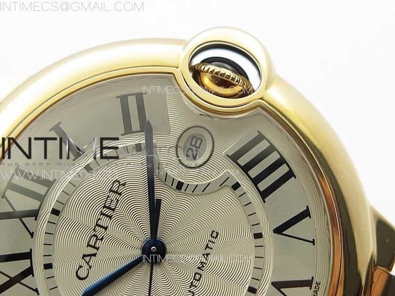 Ballon Bleu 42mm RG 3KF 1:1 Best Edition White Texture Dial on SS Bracelet A2824