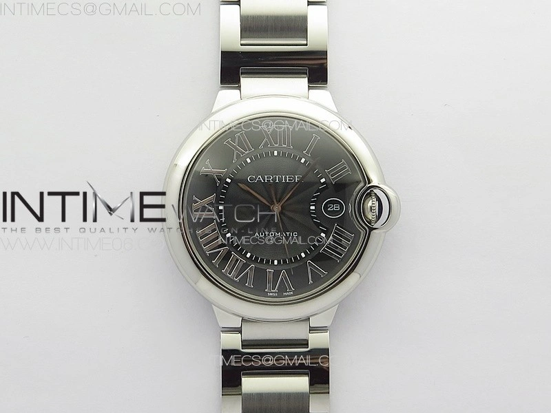 Ballon Bleu 42mm SS 3KF 1:1 Best Edition Black Texture Dial on SS Bracelet A2824