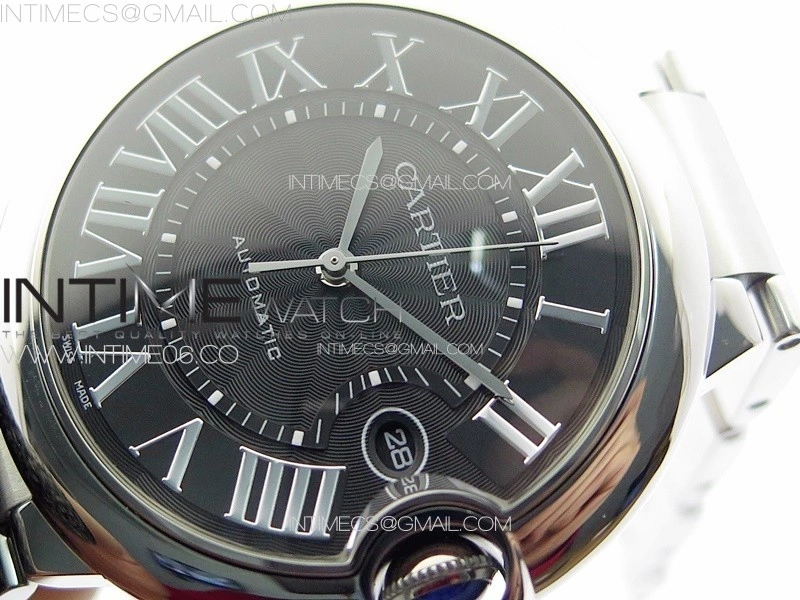 Ballon Bleu 42mm SS 3KF 1:1 Best Edition Black Texture Dial on SS Bracelet A2824