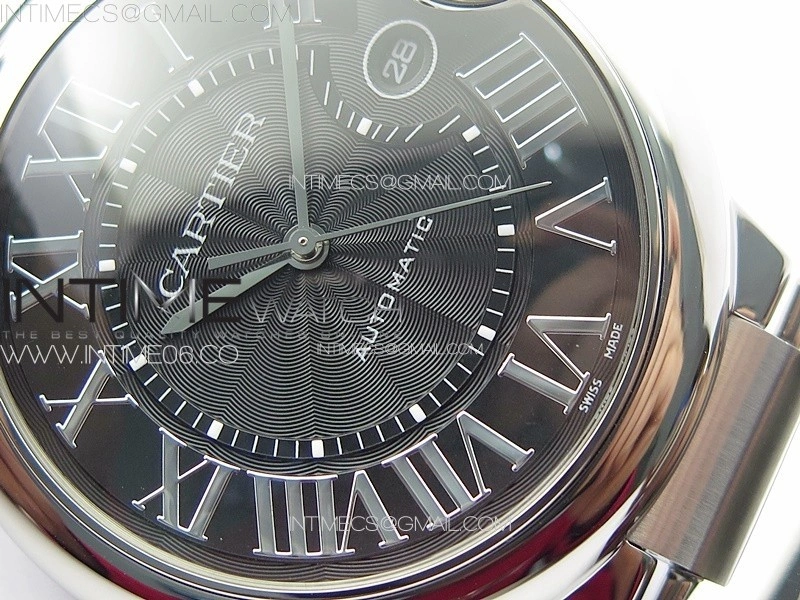 Ballon Bleu 42mm SS 3KF 1:1 Best Edition Black Texture Dial on SS Bracelet A2824