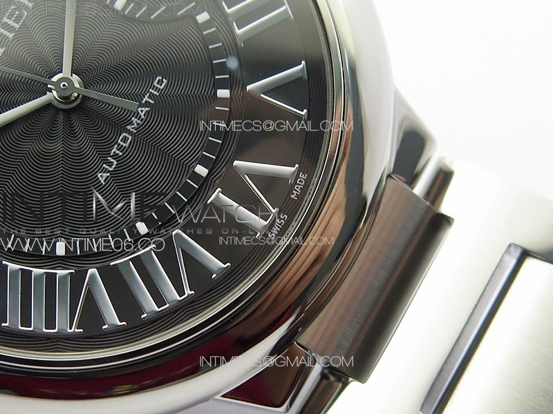 Ballon Bleu 42mm SS 3KF 1:1 Best Edition Black Texture Dial on SS Bracelet A2824