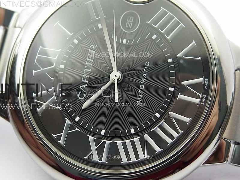 Ballon Bleu 42mm SS 3KF 1:1 Best Edition Black Texture Dial on SS Bracelet A2824