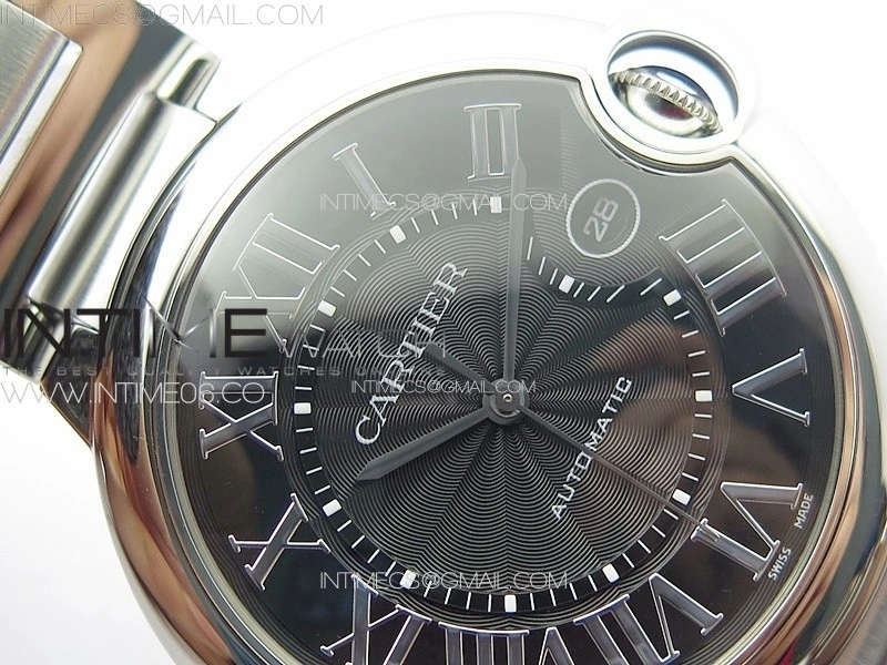 Ballon Bleu 42mm SS 3KF 1:1 Best Edition Black Texture Dial on SS Bracelet A2824